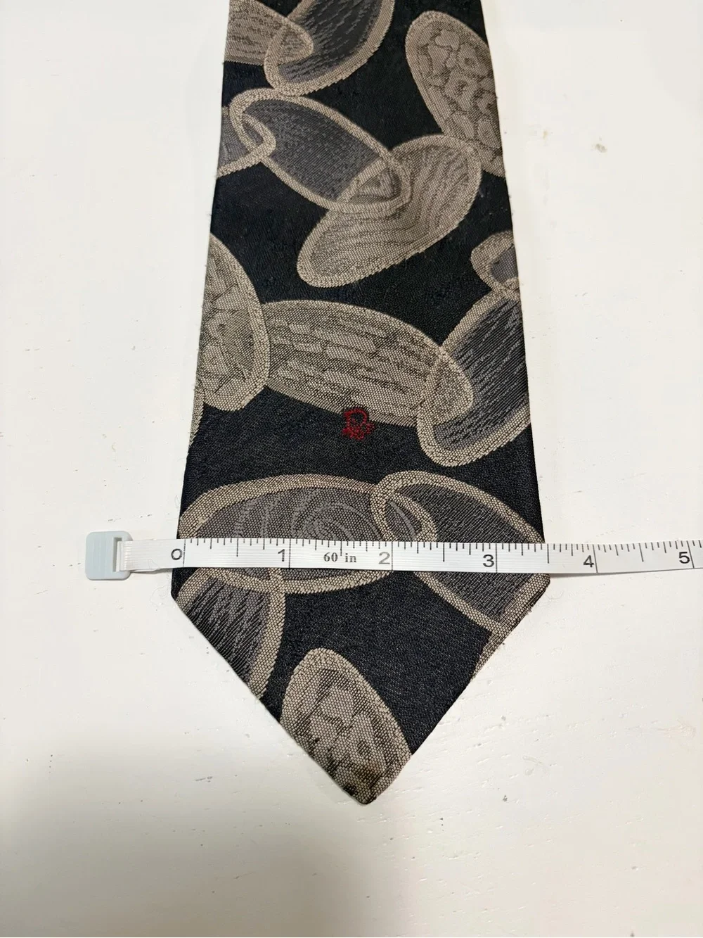 Christian Dior Monsieur Tie Oval Abstract Design Silk Necktie